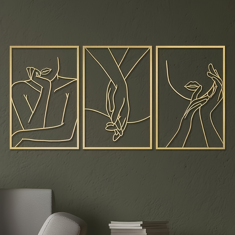 TEMU [Piatto 2D] Decorazione astratta minimalista in metallo - Accento versatile per la casa, nessuna alimentazione richiesta