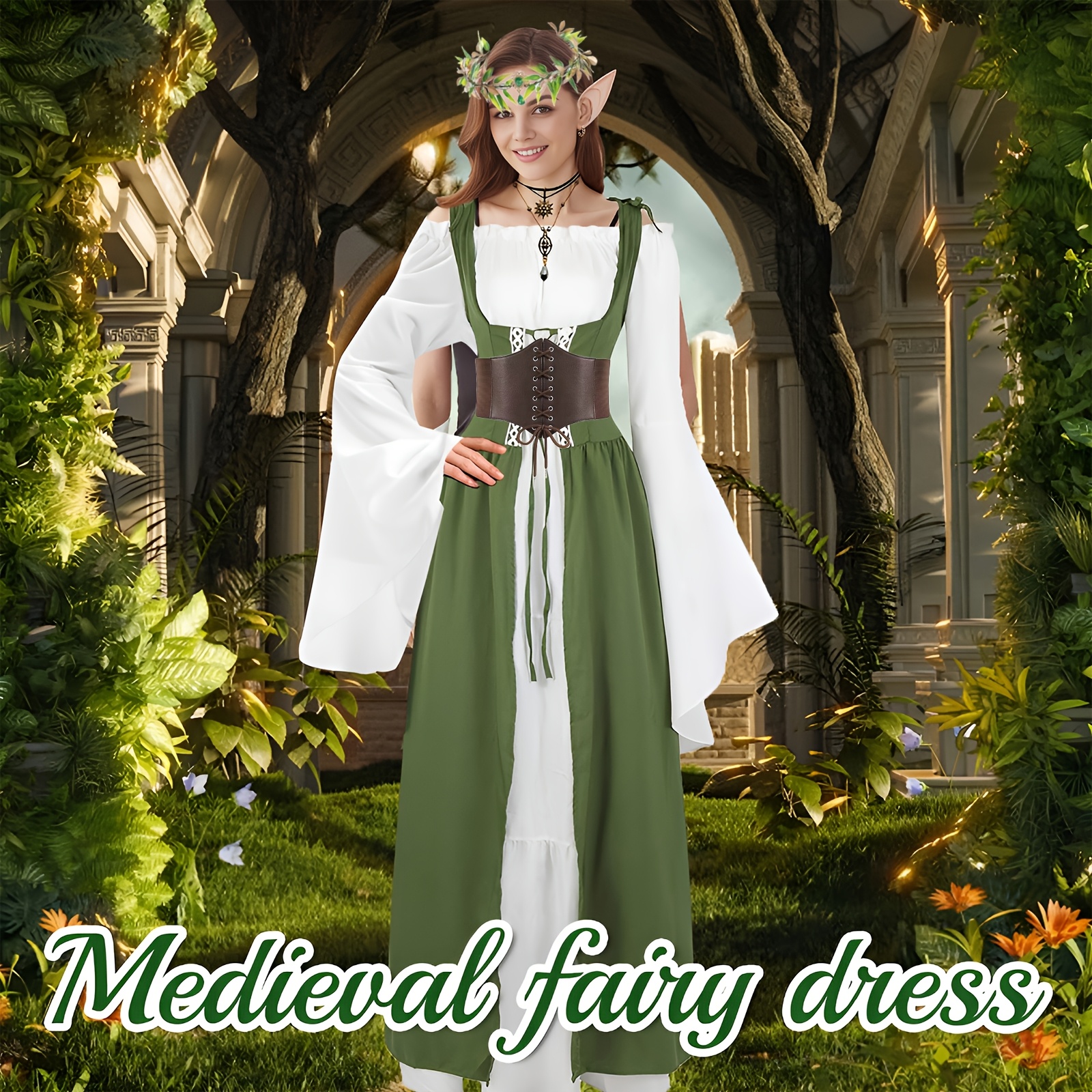 3pcs Forest Elf Costumes Fairy Headdresses Renaissance Elf Costume  Accessories