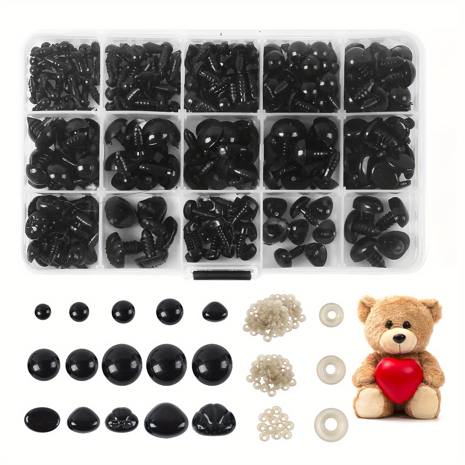 

100pcs Safe Crochet And Noses, Plastic Safety , Washers, Diy Doll For Doll, , Amigurumi Safe , Assorted