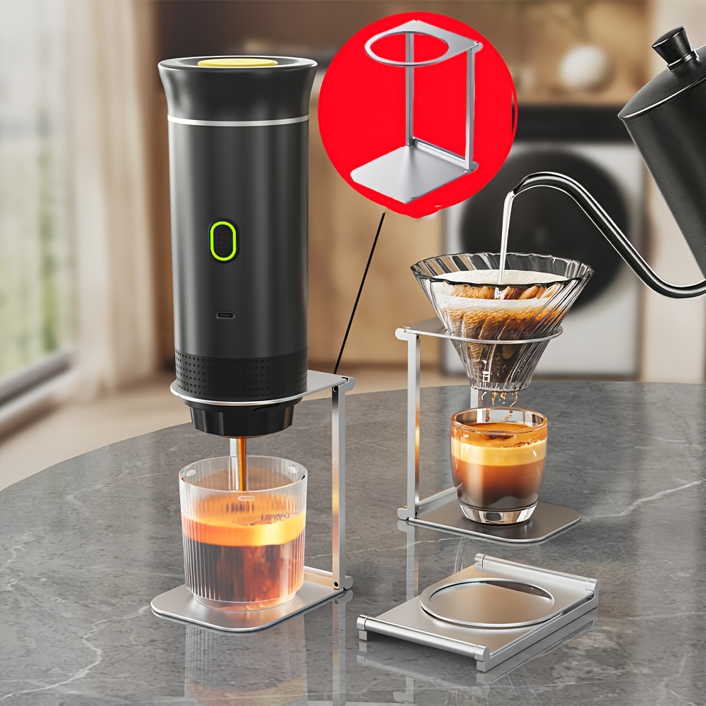 TEMU Portable Coffee Machine Stand - Space- Design, Durable Metal Construction, Ideal For Outdoor Activities, Hiking, And Home Kitchen, Essential For