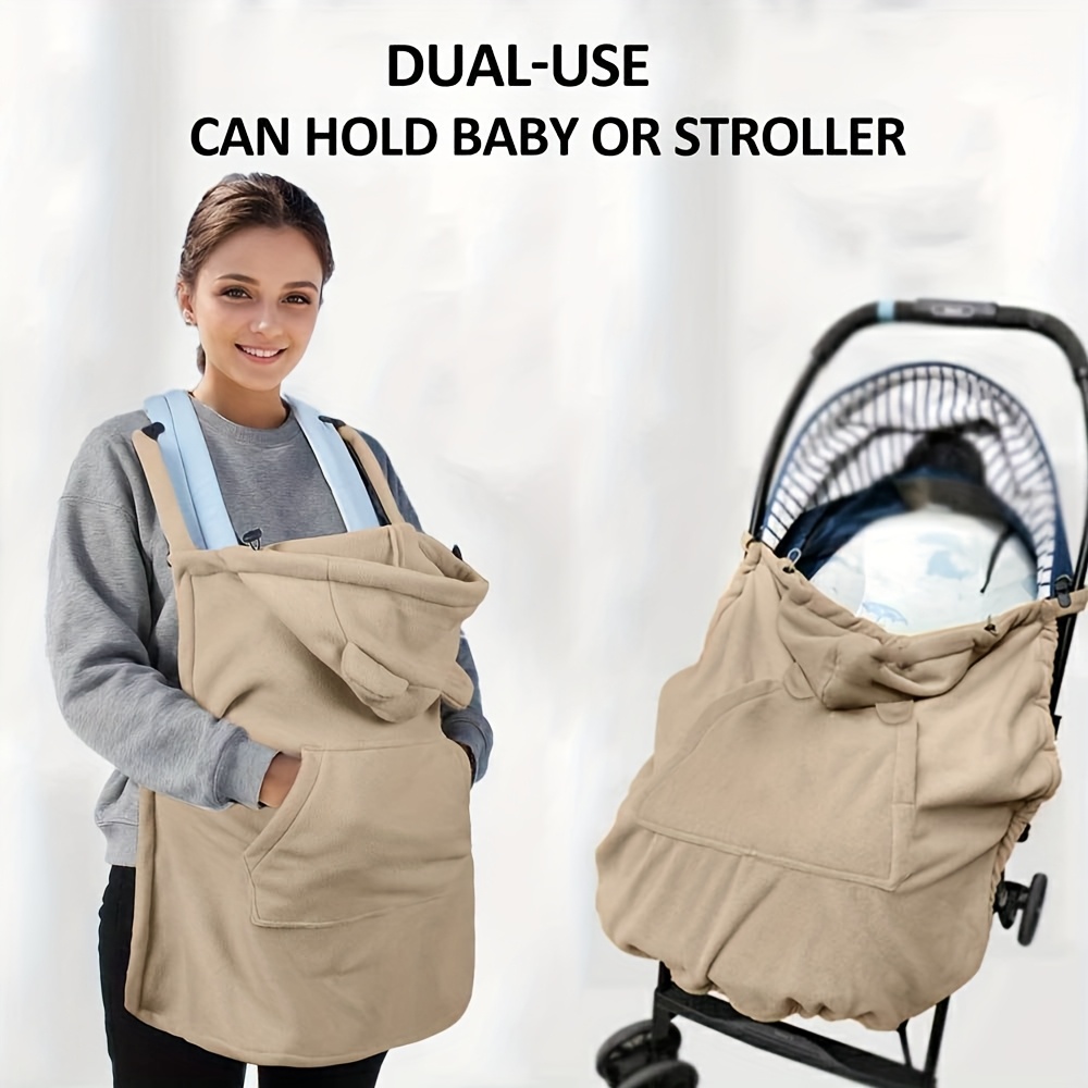 1pc Multi-Use Winter Stroller Windproof Blanket & Carrier Cover - -in- Pushgate, Bedsheet with Extended Foot Coverage, Cold Weather Suitable for Outdoor Strollers, Hand Washable