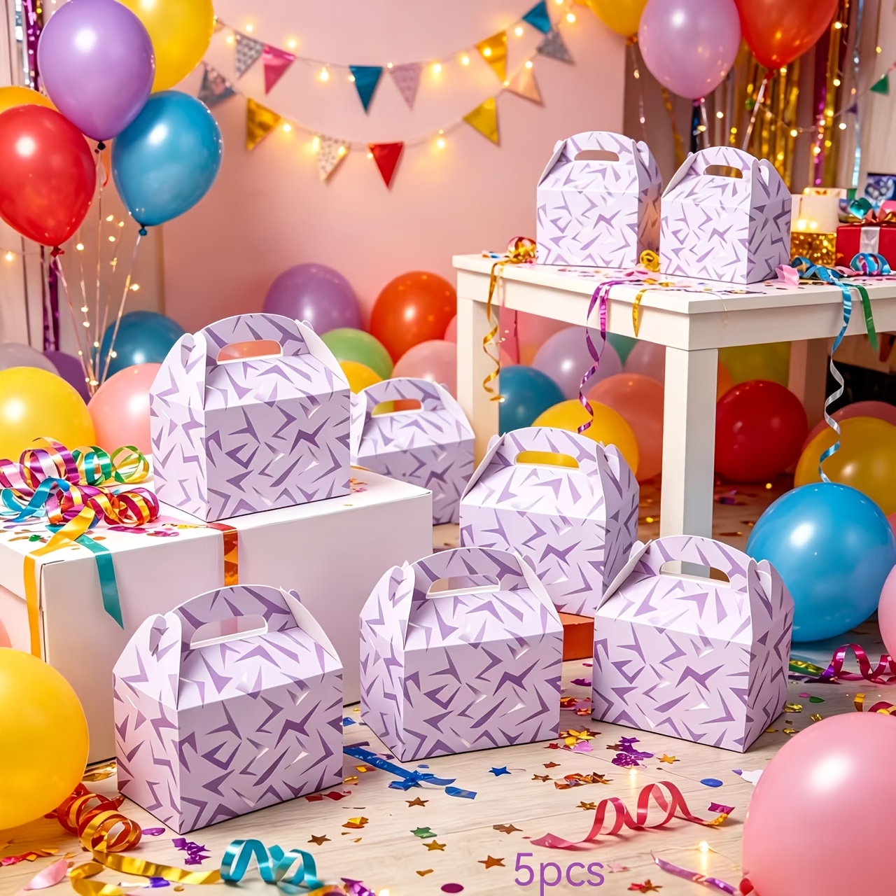 TEMU Cadeau pour elle/lui 5pcs/ pour sac à main de fête à motif pailleté / d'anniversaire de mariage/Coffret d'emballage souvenir / de fête à motif