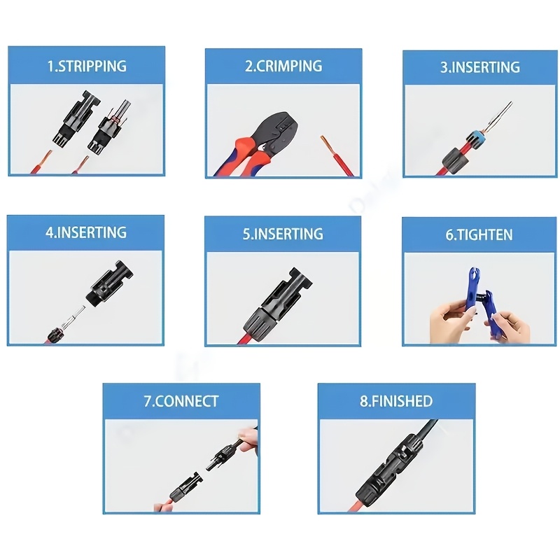10   mc4 соларни конектори, 2.5/4/6mm² машки и женски приклучоци за соларни кабли - издржлив материјал од калајдисана бакар - погодни за фотонапонски системи и опрема за   на енергија, конектори за соларни панели Детали за производот 7