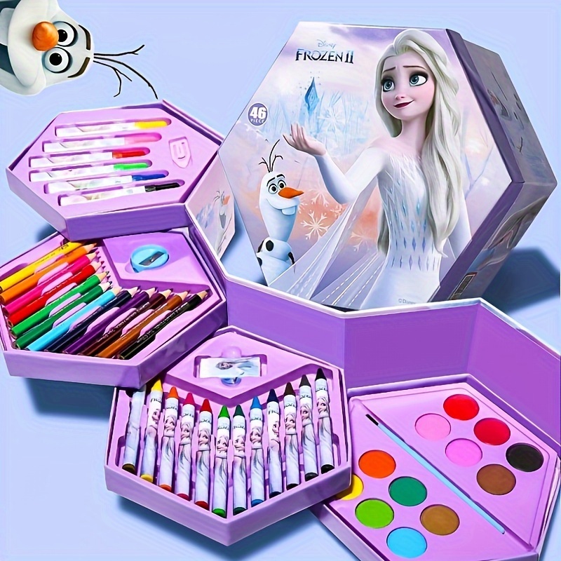  1pcs 46pcs cute cartoon painting set multi functional watercolor pen crayon gouache gift box christmas thanksgiving birthday gift details 0