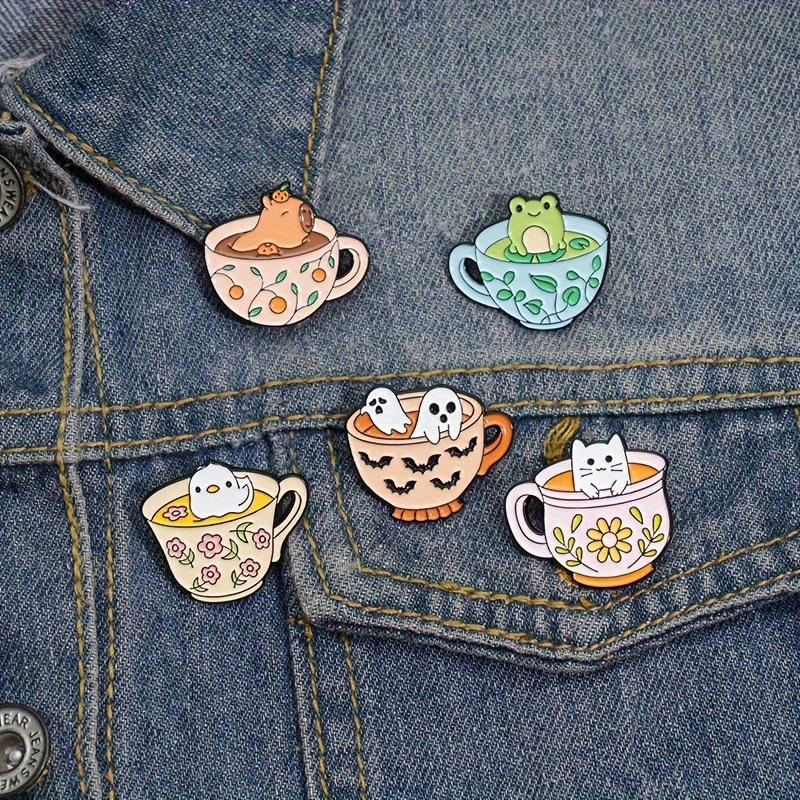 

1/2/3/5pcs Coffee Cups, Water Cups, Cat Animals, Frogs, , New Brooch Badges, Bags, Clothes, Hats, Accessories