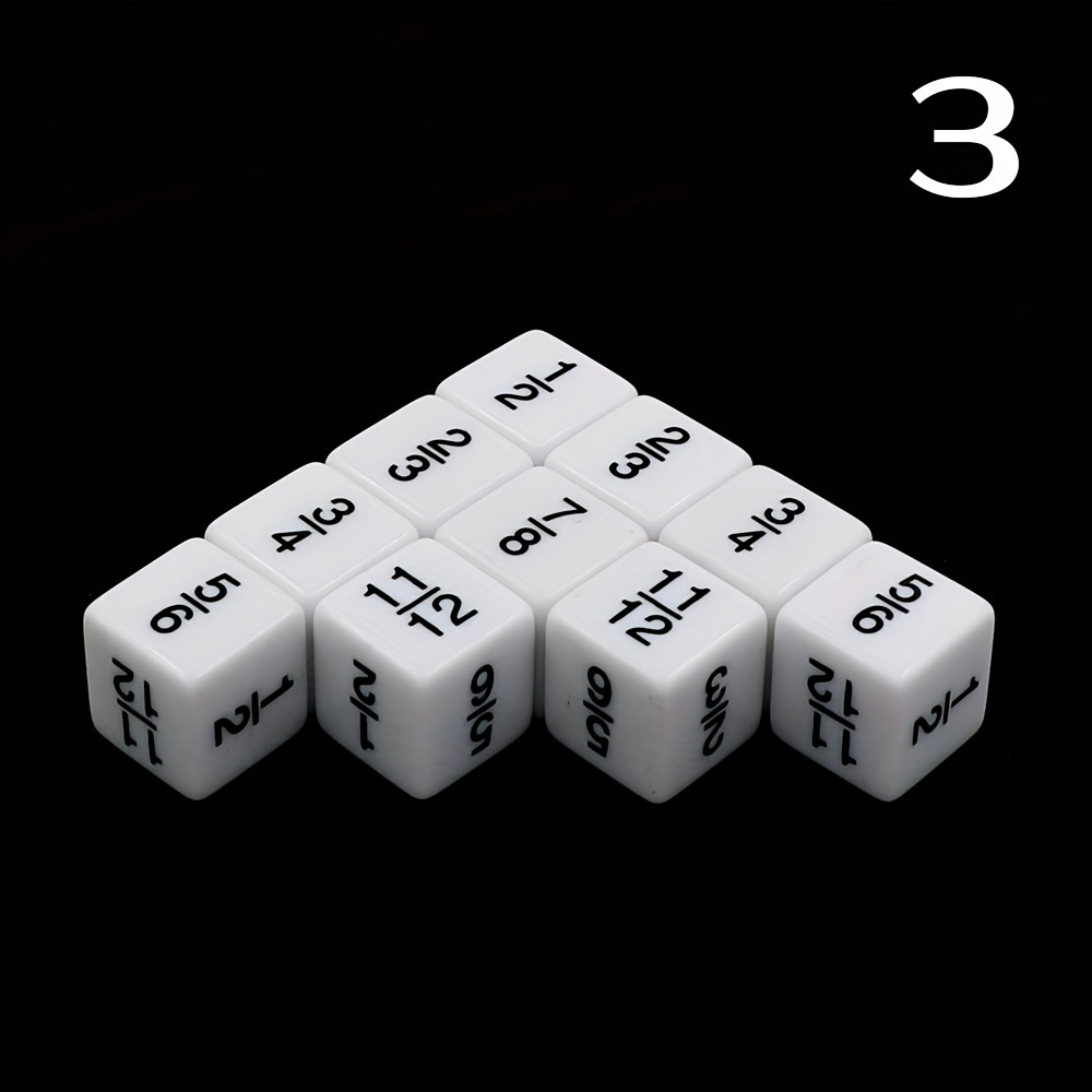 TEMU 10-pack Math Dice Set, Fraction Symbols +-×÷v=, Educational Dice For Math Teaching