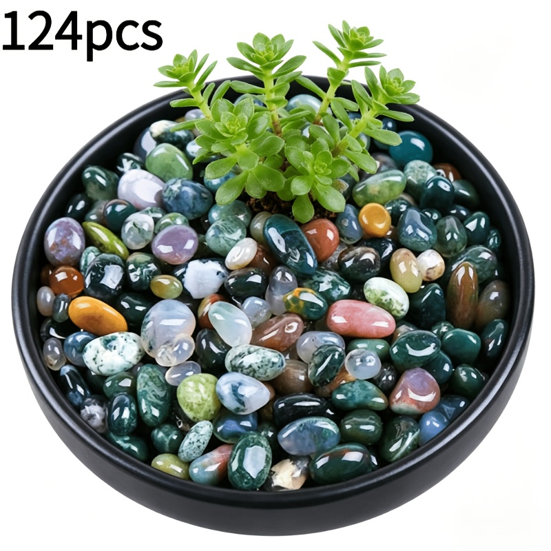 TEMU 124 pcs Galets de de lave polie, pour d'aquarium, couvercle de pot de fleurs et décoration de remplissage de vase