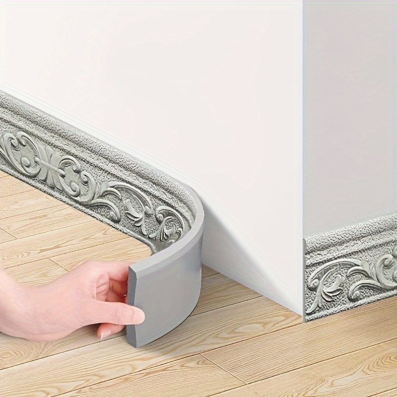 Bordure Murale Adhésive 3D Blanche - 9.2 Mètres, Vinyle/PVC, Décoration Moderne DIY