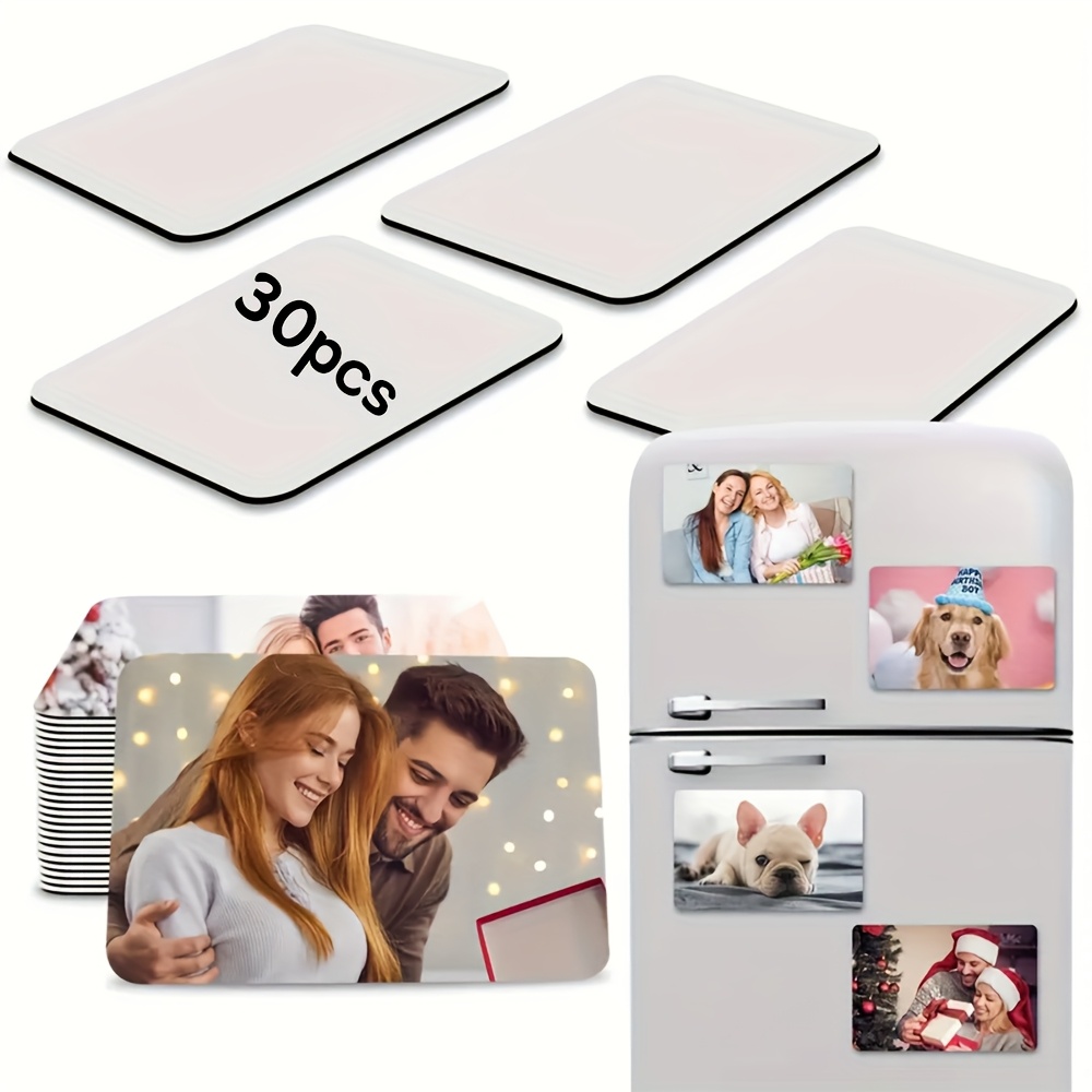 E-shop 30 Stk. Individuelle Foto-Kühlschrankmagnete - Personalisierte Rechteckige PVC-Magnetfolien mit Deinen Bildern, Starke Haftung für den