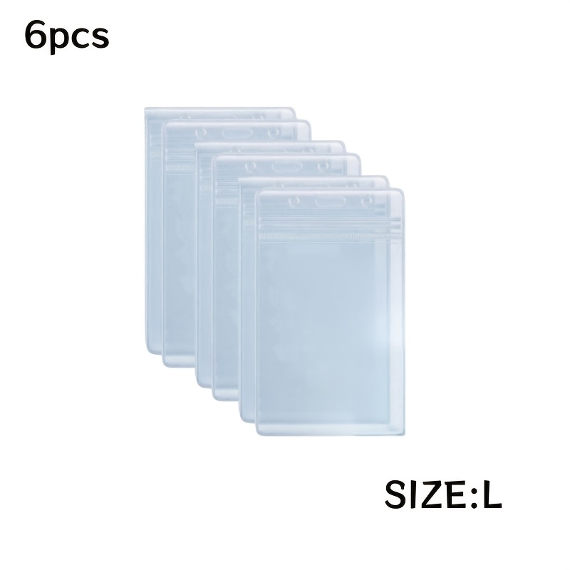 TEMU 6pcs/12pcs, Of Vertical Transparent Pvc Label Id Card Holder, Suitable For Office, Business And Exhibition, Easy To Display Certificates,