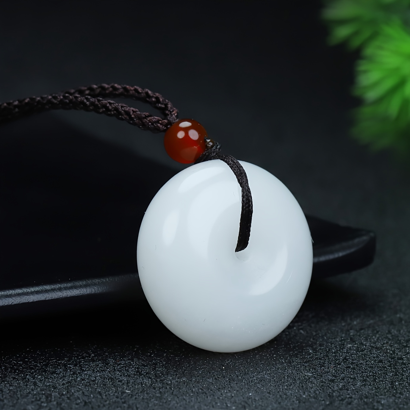 Natural Stone Peace Charm Pendant, Unisex Necklace