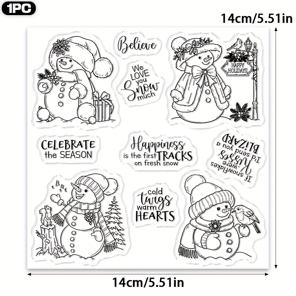TEMU 1pc Winter-themed Clear Stamps And Metal Cutting Dies For Scrapbooking, Card Making, And Diary Decoration, The Christmas Season