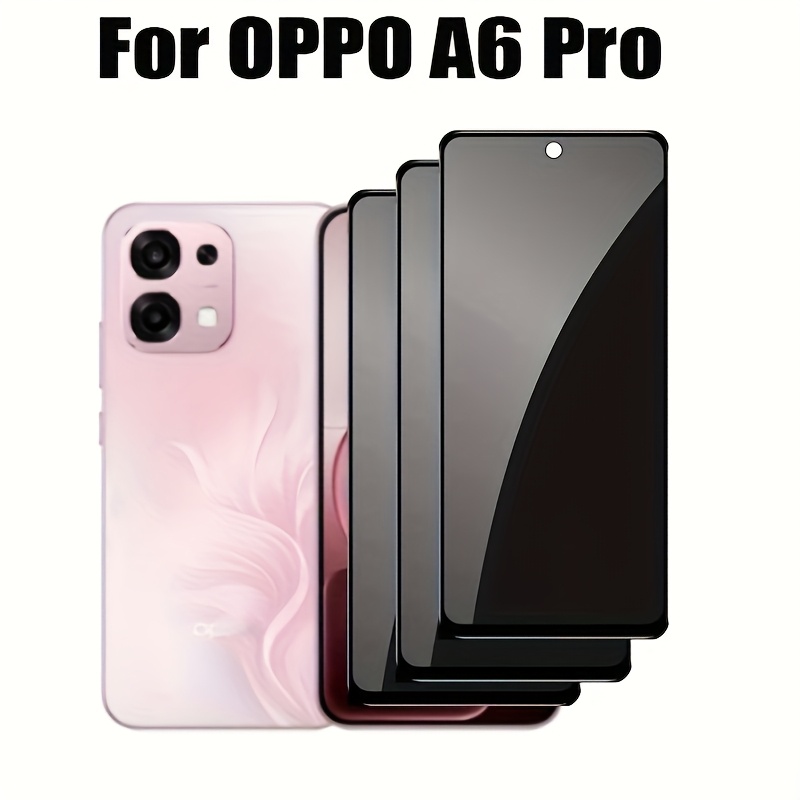 TEMU Juego de 3 protectores de pantalla de película de cerámica anti-espía para privacidad para OPPO A6 Pro 5G A6Pro, accesorios móviles