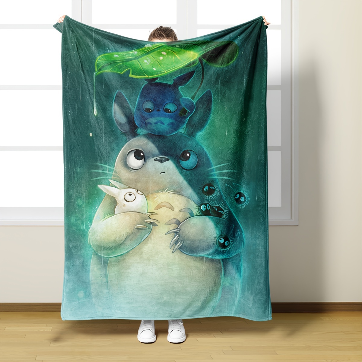 

otaku Must-have" Cozy Anime-inspired Throw Blanket - Perfect For All Seasons, Ideal For Office Naps & Bed/sofa Decor, Great Birthday Gift For Anime Fans