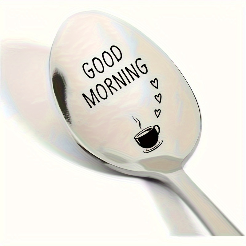 Good Morning Spoon Engraved Stainless Steel Gifts Mom Mum - Temu