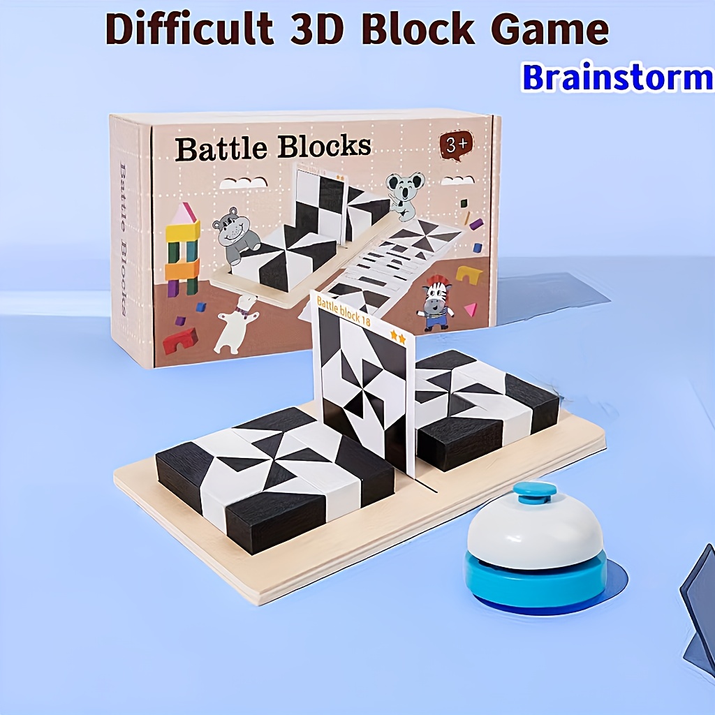 

3d Difficult Block Game, Show Your Iq To The Fullest, Putt These Geometric Objects Together To Form A Whole According To The Card's Requirements, Holiday Gift