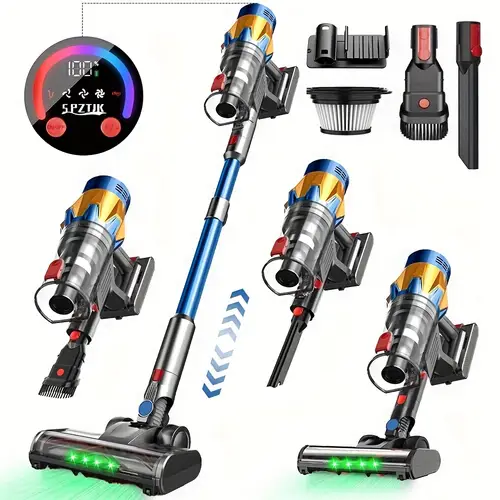 cordless vacuum cleaner with led display lightweight 35kpa 550w brushless motor 50 self standing stick vacuum cleaners for home rechargeable wireless vacuum for hardwood floor carpet pet hair