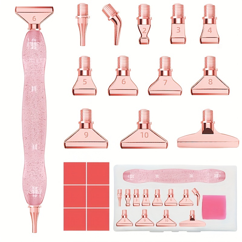 E-shop Komplettes Diamant-Malwerkzeug-Set mit Mehrfarbigen Legierungspunkt-Bohrstiften, Gewindeten Metallspitzen & Zubehör - Ideal für