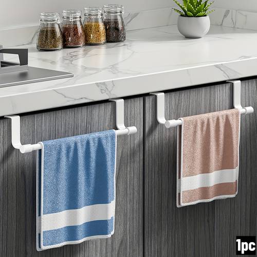 version is more sturdy 1pc modern wall mounted kitchen cabinet towel rack space saving dishcloth holder for home bathroom white no drill installation organizing hand towels and dishcloths towel racks