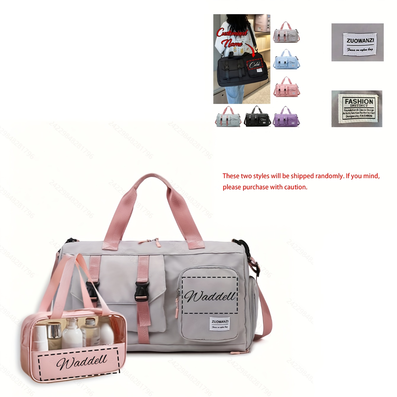 TEMU Name Travel Bags, Personalized Tote Bags, Shoulder Bags, Crossbody Bags, Gym Bags, Overnight Bags, Multifunctional Multi-pocket Shoe Bags,