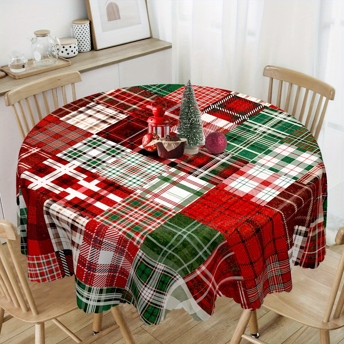 

Christmas Tablecloth - Polyester, For & Decor - In 60" Round Or 55x70