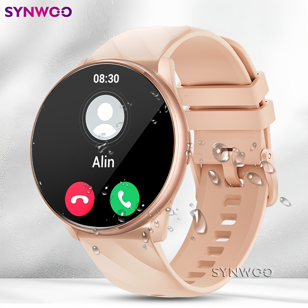 rose golden round smart watch wireless calling Temu Saudi Arabia