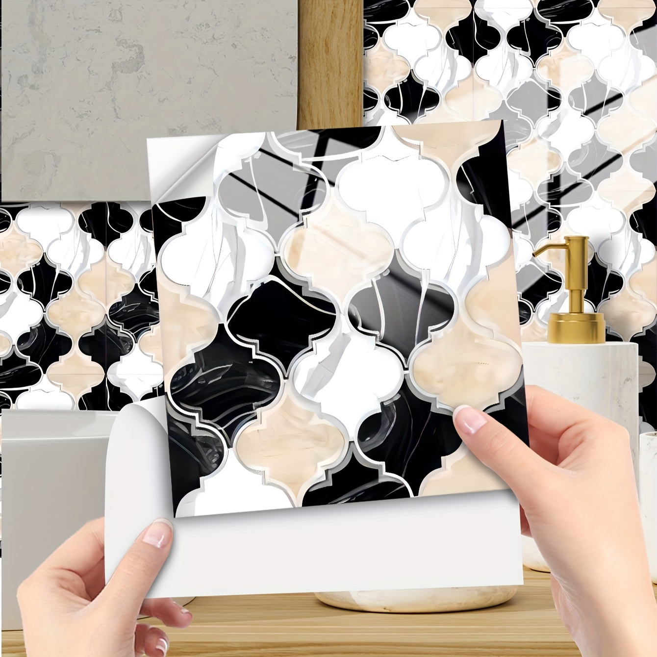 20 Adesivi Per Piastrelle PVC Impermeabili – Stile Marocchino Retrò, 20x20 Cm – Decorazione Fai-da-Te Per Cucina E Bagno