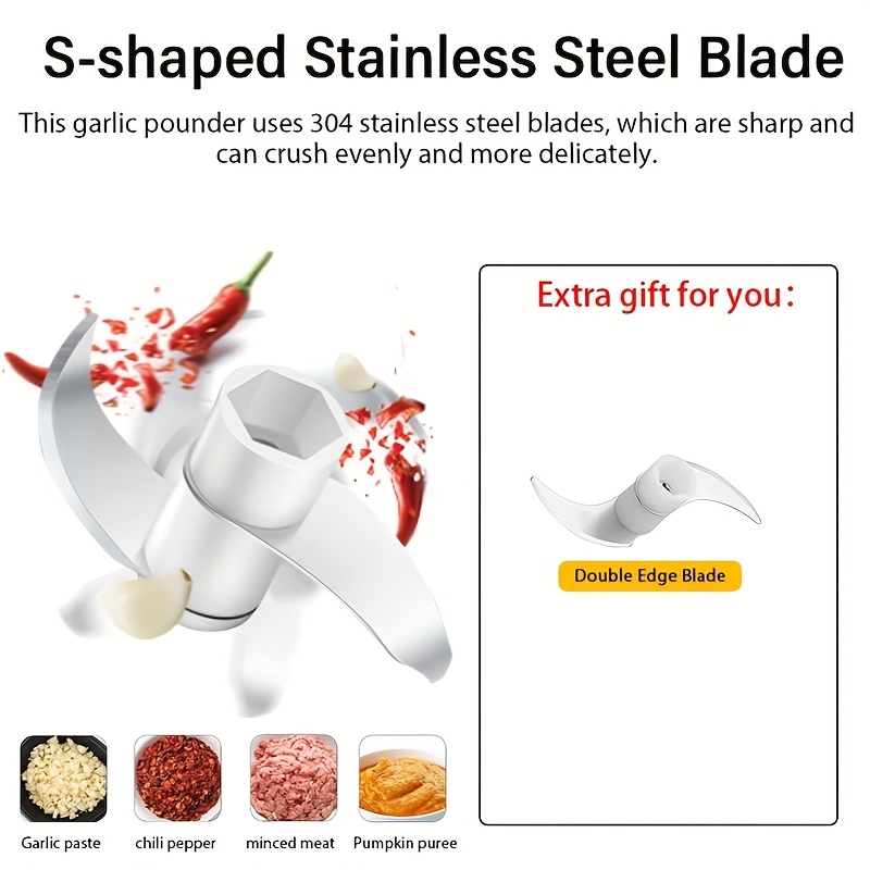 usb powered electric garlic chopper vegetable food processor 8 45oz portable mini chopper with 1400 rpm motor multi function for onion ginger meat fruit   interchangeable blades cleaning brush   for   prep vegetable slicer and chopper food preparation transparent   blending jar Product details 4