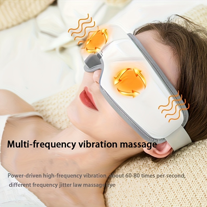 Smart Eye Massager with Heat Therapy - a Portable Rechargeable Device for Eye Relaxation, Featuring Air Pressure And Vibration, 5 Massage Modes, And a Foldable Design, Suitable for Home, Office, And Travel.