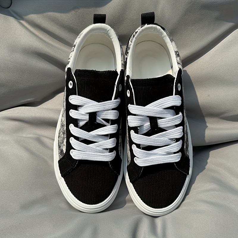 TEMU Fashionable Versatile Black Casual Shoes, Low-top Comfortable Durable Sneakers, Trendy Print Wear, Men' Shoes