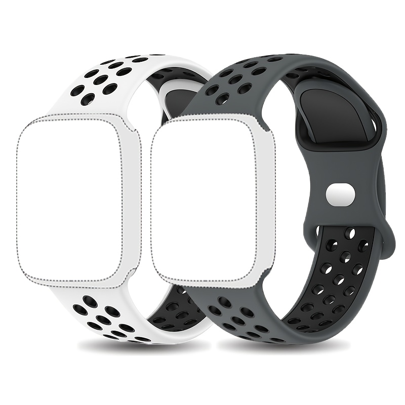 TEMU Juego de 2 piezas de correa deportiva para Apple Watch de 49mm 41mm 40mm 38mm 45mm 44mm 42mm para , para iWatch Ultra , pulsera , duradera y