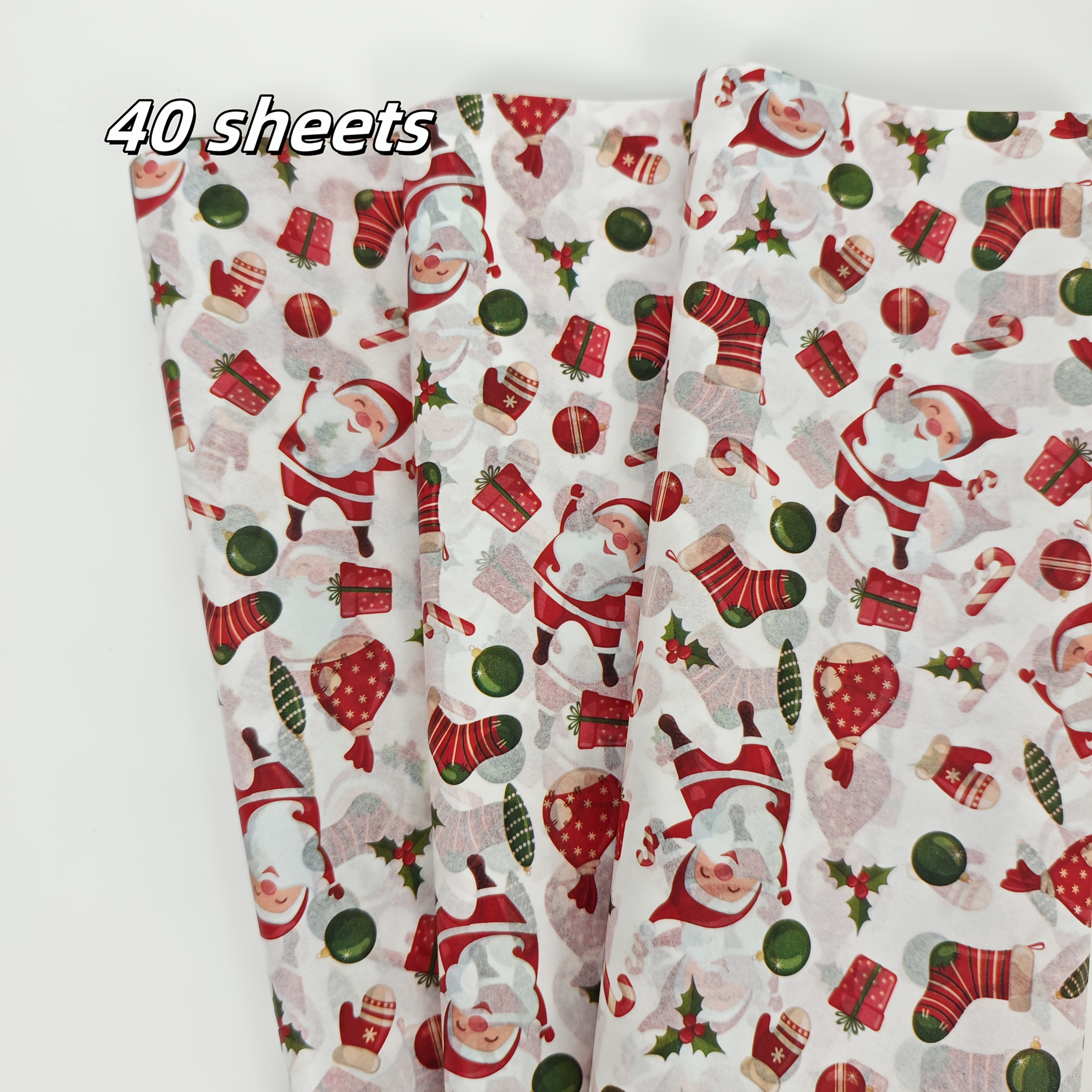 TEMU 15/40 Sheets, Santa Claus And Christmas Gift Pattern Thin Paper, Santa Claus, Christmas Gifts, Christmas Stockings, Christmas Lights, Christmas