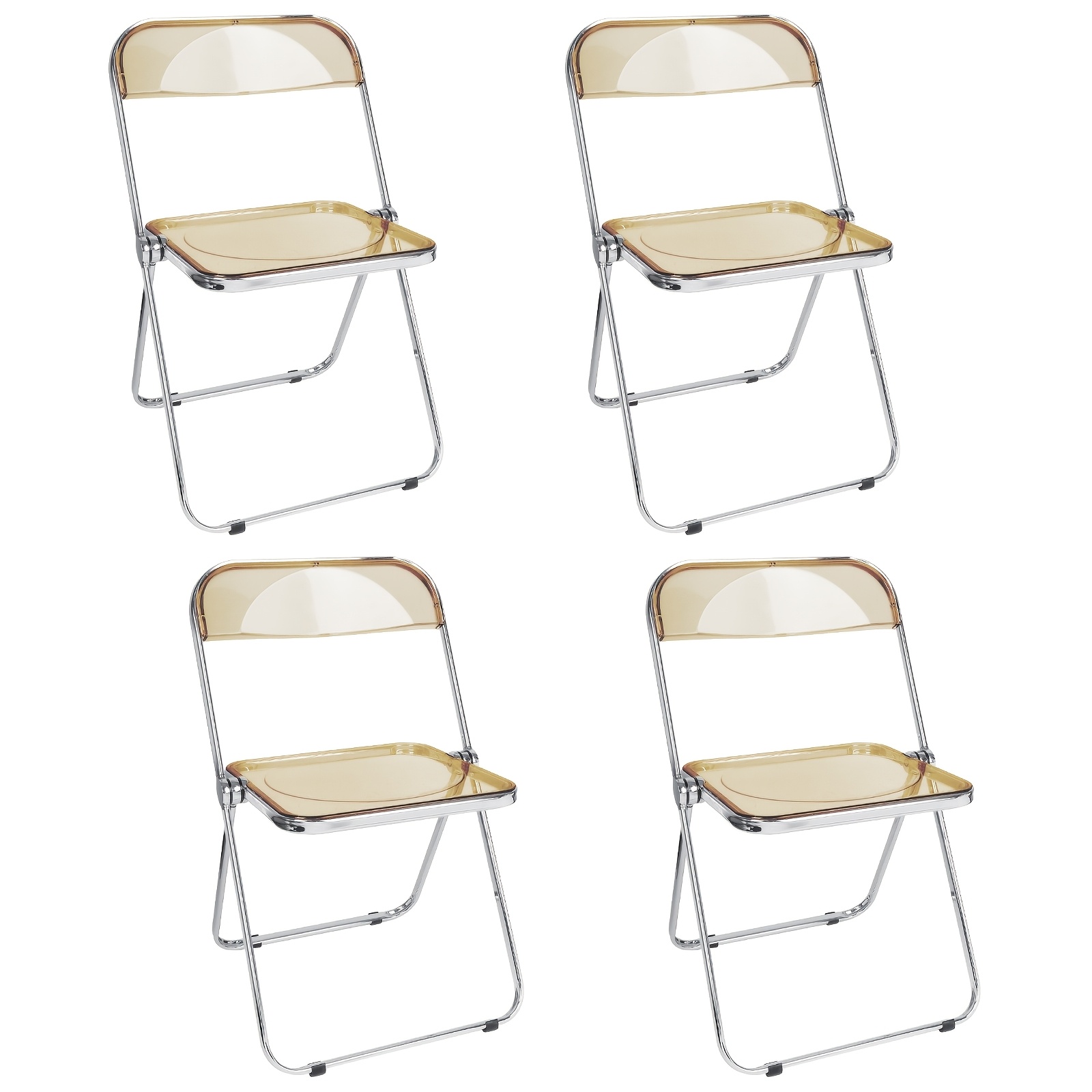 set of 4 no assembly folding chairs acrylic hard event chairs for large weddings corporate events banquet chairs for restaurant party venues