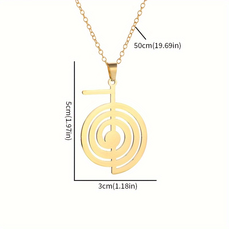Spiral Circle Pendant Necklace for Men