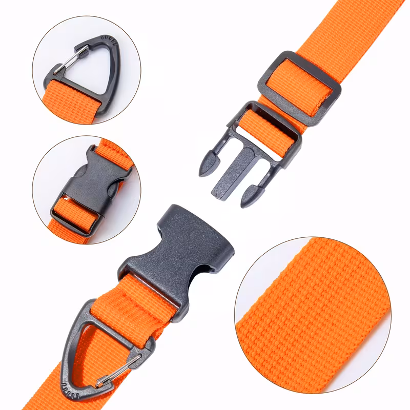 5 8 pack 17 72 inch orange adjustable extension organizer with 3 carabiner clips heavy duty polypropylene management straps for studio and garage organization secure cable storage clutter free extension holder convenient design details 0