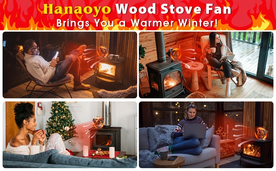 1pc wood stove fan with thermal power   design with 2 blades   super airflow   electric fan non electric suitable for wood burning stove gas stove particle stove wood stove propane stove details 3