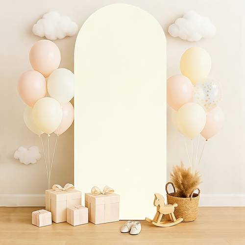 1pc elastic wedding arch backdrop cover background setting 70 87inch beige blue balloon arch backdrop stand wedding birthday party banquet ceremony gender reveal baby shower decoration