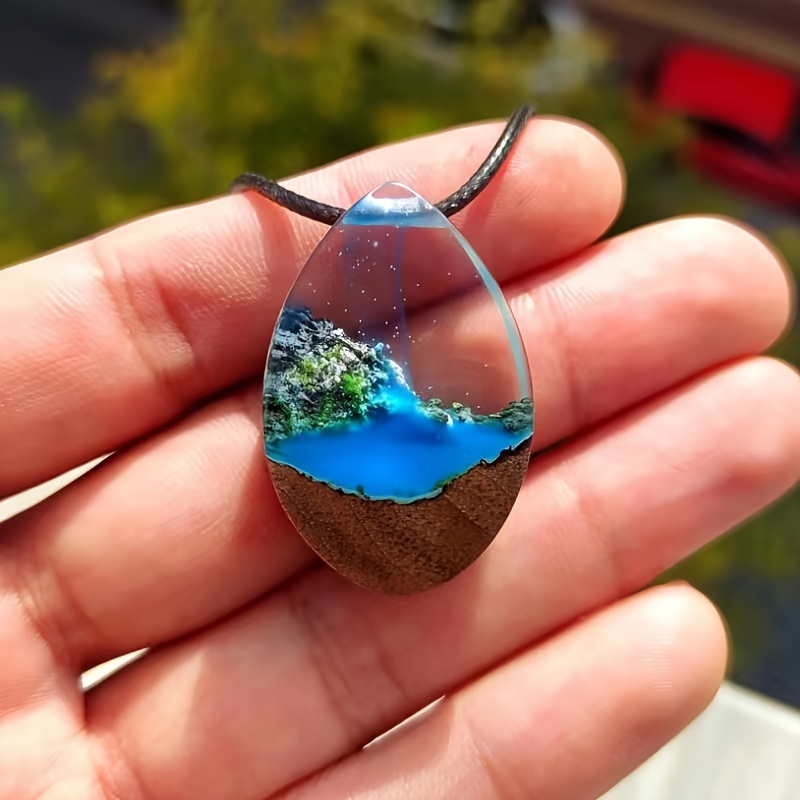 

1pcs Micro Landscape Stereo Wooden Resin Pendant Jewelry Jewelry Personalized Gift
