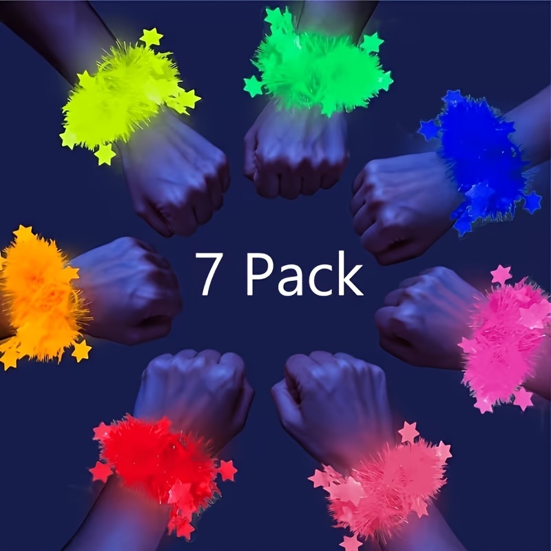 TEMU 7pcs Glow Bracelet, Booth Props, Men And Women Adult Halloween Bracelets, Suitable For: Wedding, Birthday, Party, Single's Party, Carnival Party