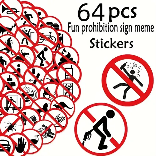 64pcs stickers humorous pvc material suitable for diy decoration of mobile phone cases laptops desktops water cups