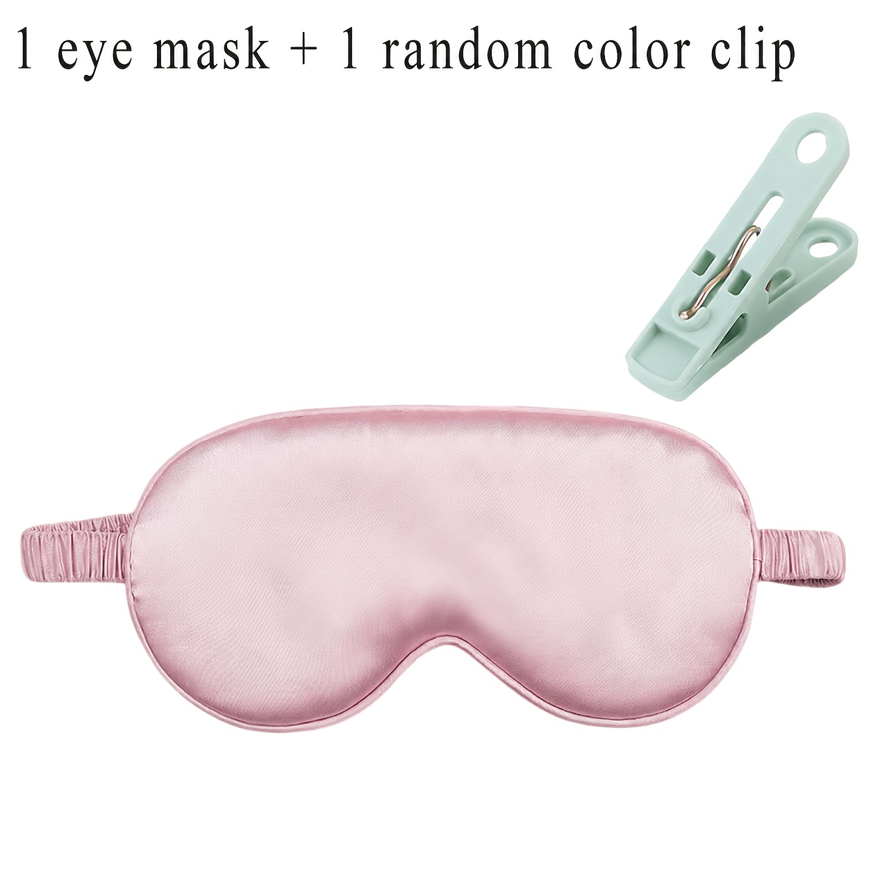 TEMU 2pcs Sleep Mask Set - Sleep Mask + Random Color Clips - Travel Nap Light Blocking Accessories - Essential For Home Bedrooms, Simple Solid