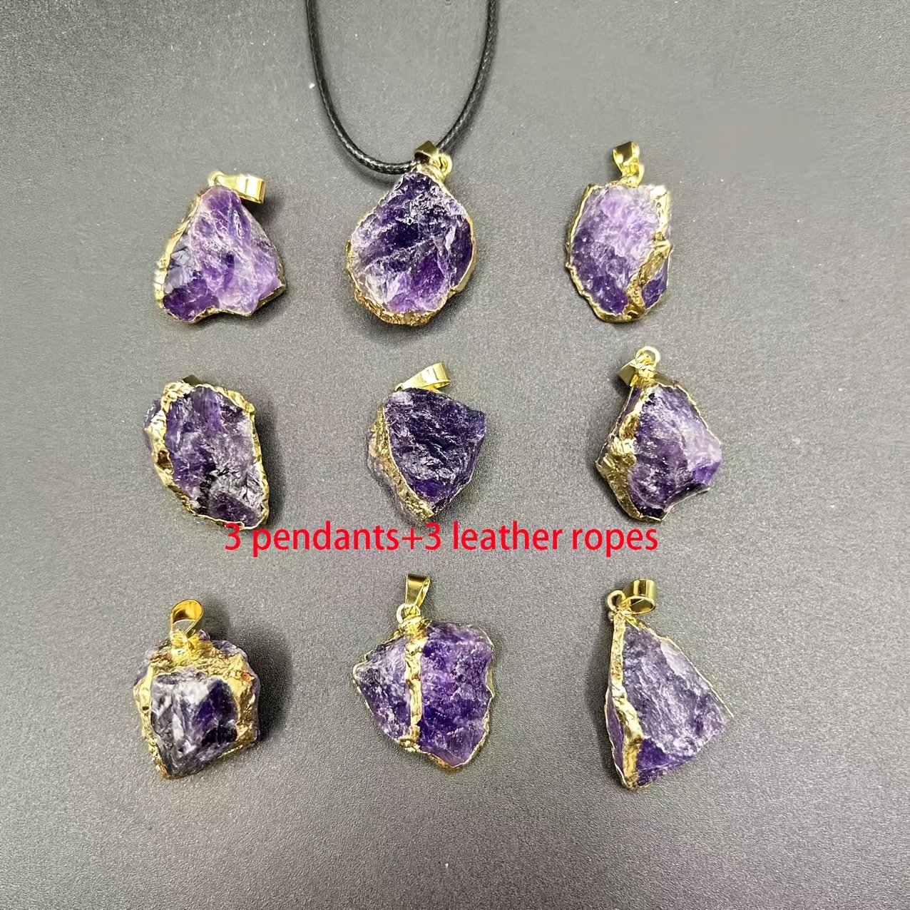 TEMU 2/6pcs Natural Stone Pendant Irregular Edge Stone Necklace Sweater Chain Jewelry Findings Valentine's Day Christmas Gift For Jewelry Making With