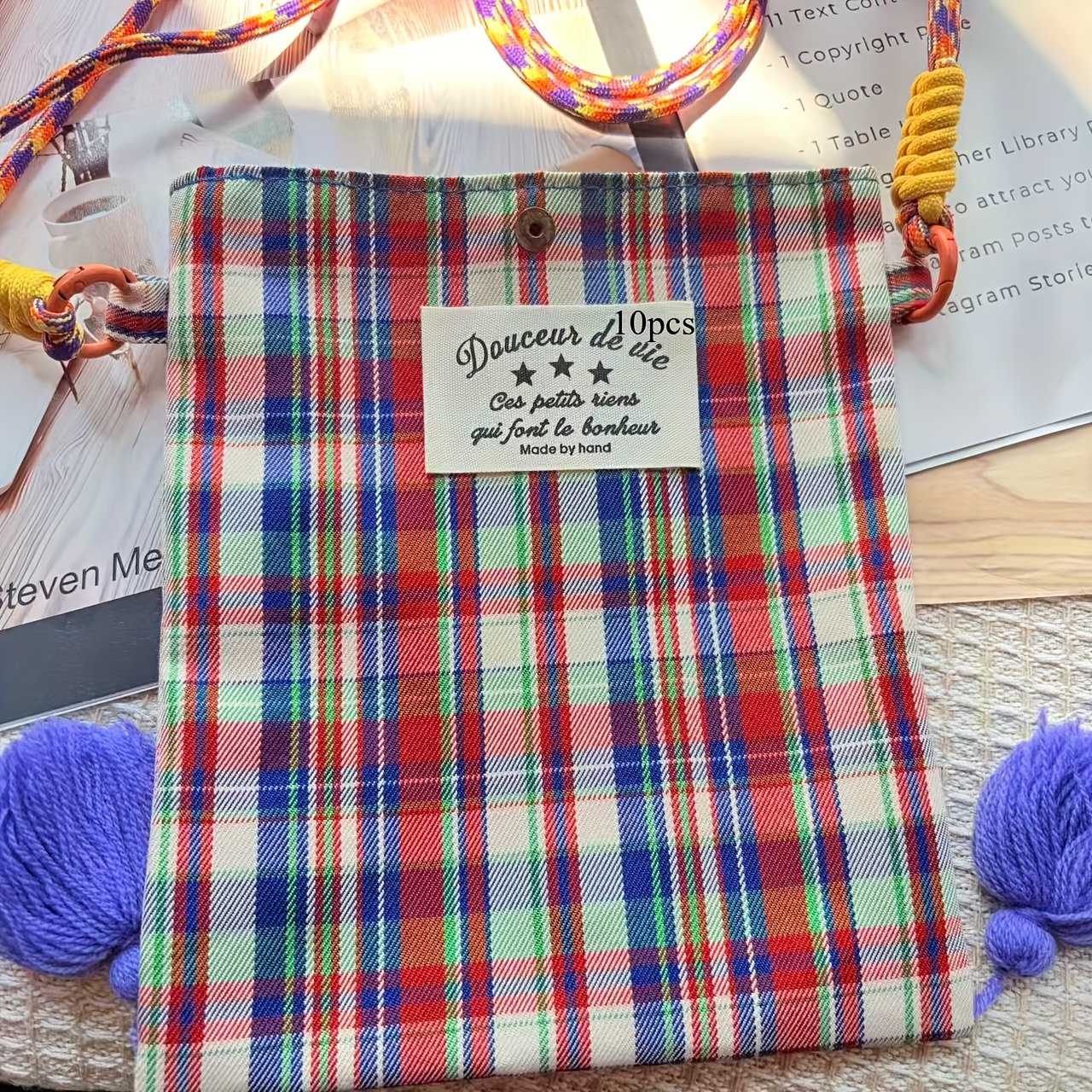TEMU 10 pz Etichette Stampate di Grandi Dimensioni per Abbigliamento e Borse, Accessori per Cucire per Decorazioni Fai da Te Fatte a e Toppe