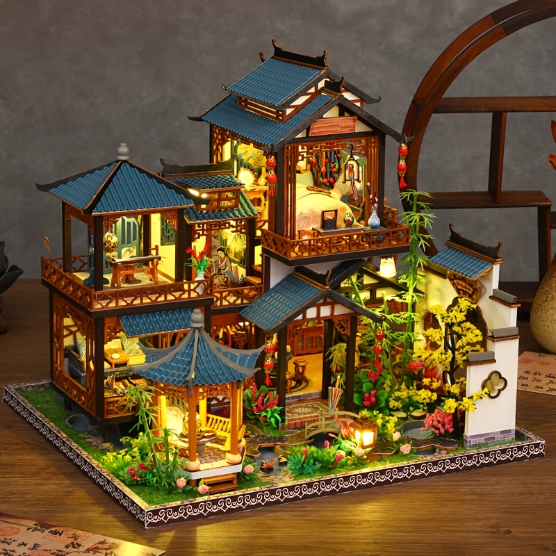 vintage miniature house 3d puzzle diy wooden Temu Bahrain