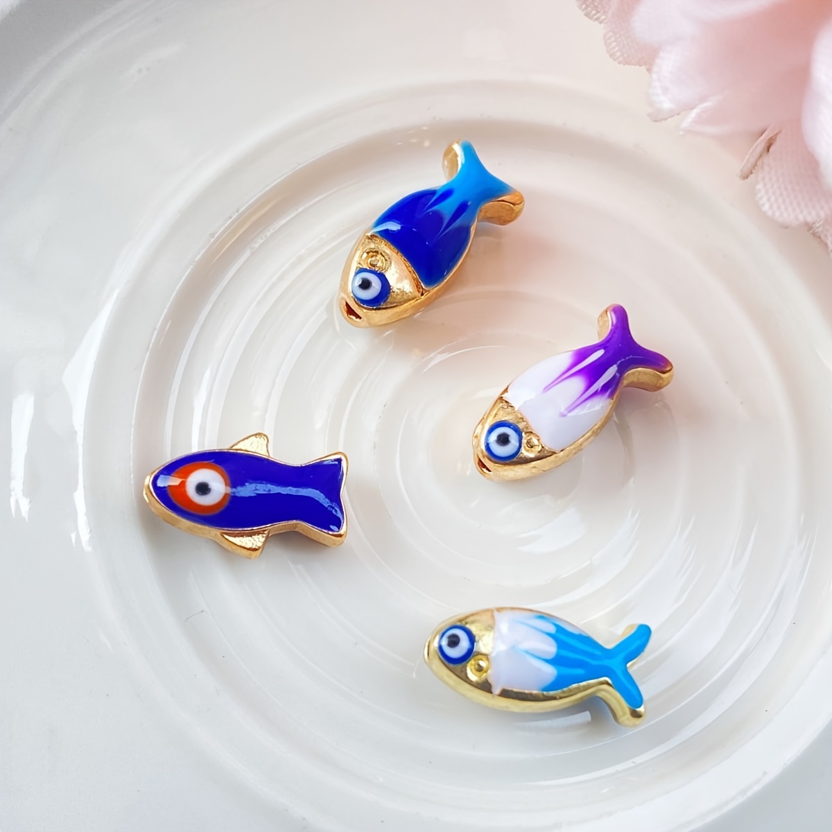 

10pcs Colorful Fish Enamel Alloy Pendants For Necklace Earrings Bracelets Making Accessories