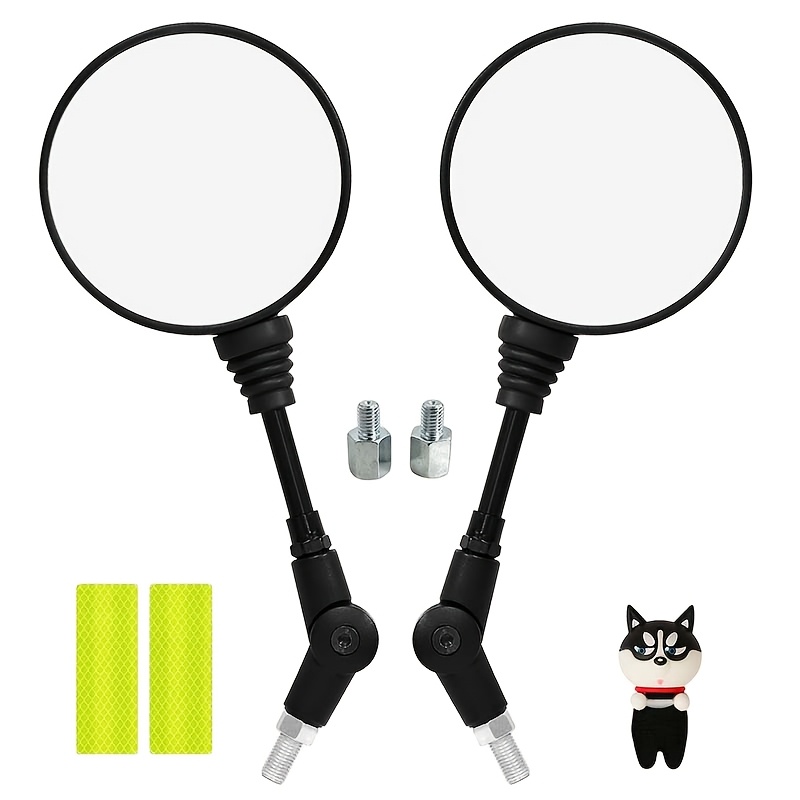 2pcs (1 paire) rétroviseurs latéraux ronds vintage,   pliables universels réglables, livrés avec 10pcs autocollants réfléchissants, remplacement de conduite décorations daddition