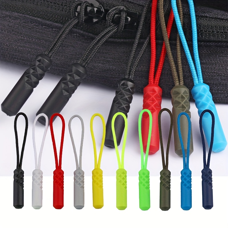 

10/20/50pcs Assorted Colors Zipper Pull Replacements - Cord Tags For Bags, Backpacks, Jackets, Luggage & More