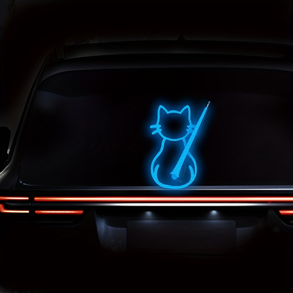Reflective Cat Rear Wiper Decal Waterproof Vinyl Funny Cat Moving Tail Waving Wiper Sticker Cartoon Animal Kitten Rear Window Wiper Sticker For Suv