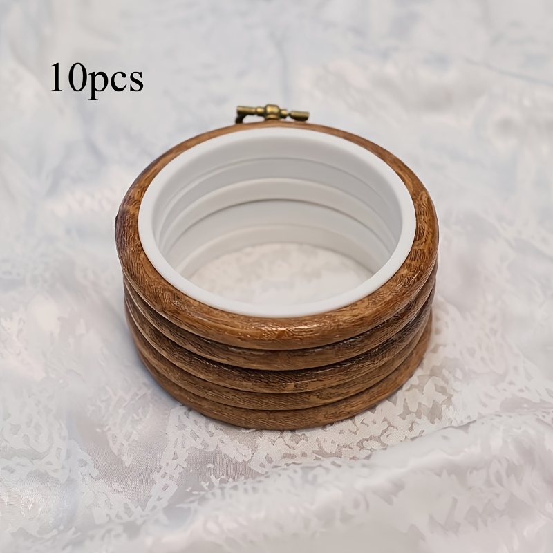 TEMU 10 Small Round Frames - With Metal Clasps, Suitable For Cross-, Scrapbooking, Jewelry Making Supplies, Crafts - Elegant Fabric Decoration Hoops