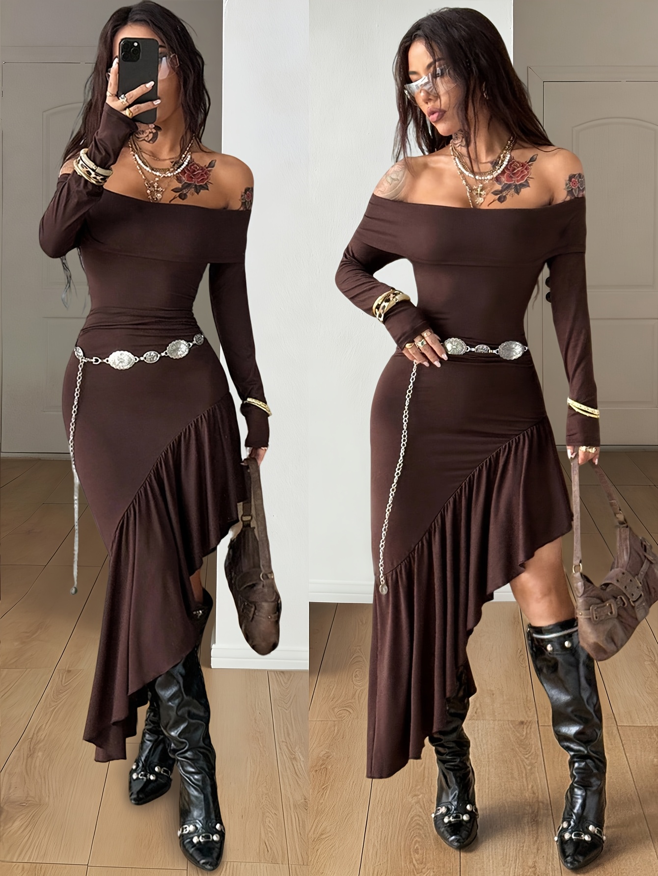 brown y2k dress John Galliano Brown Beige I'm A King Boxer Print Silk Dress Y2k Size 40